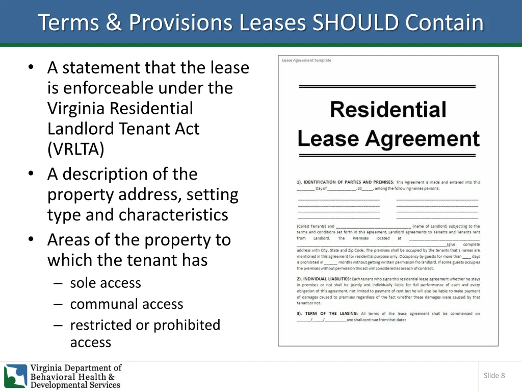 terms provisions leases should contain