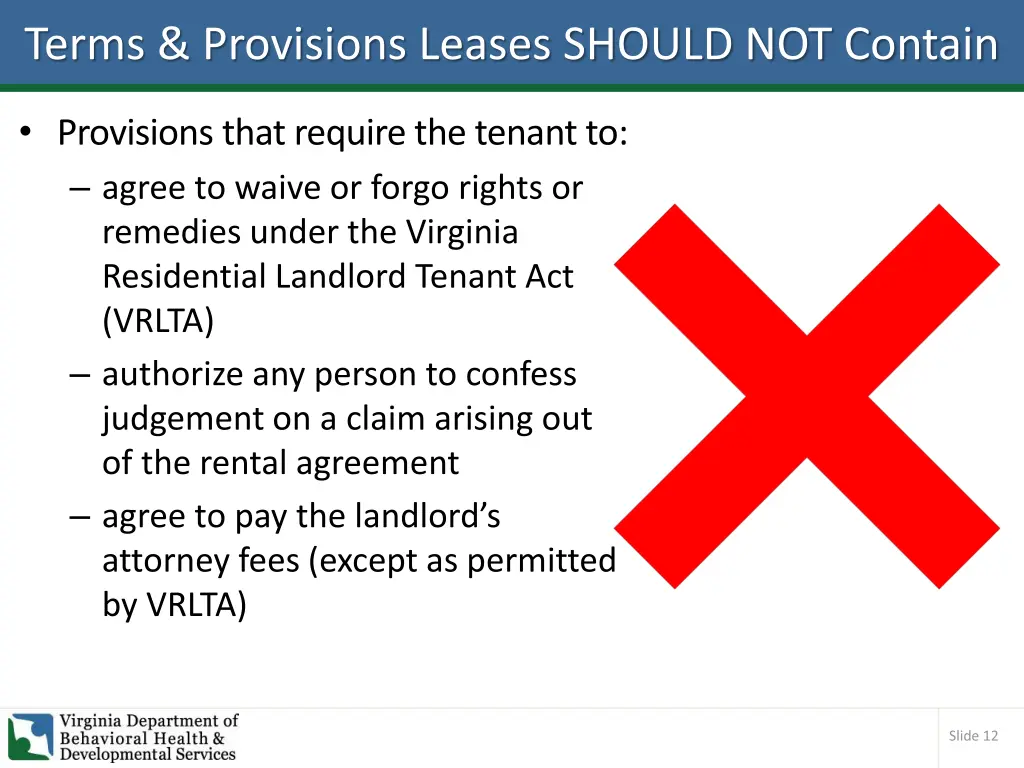 terms provisions leases should not contain