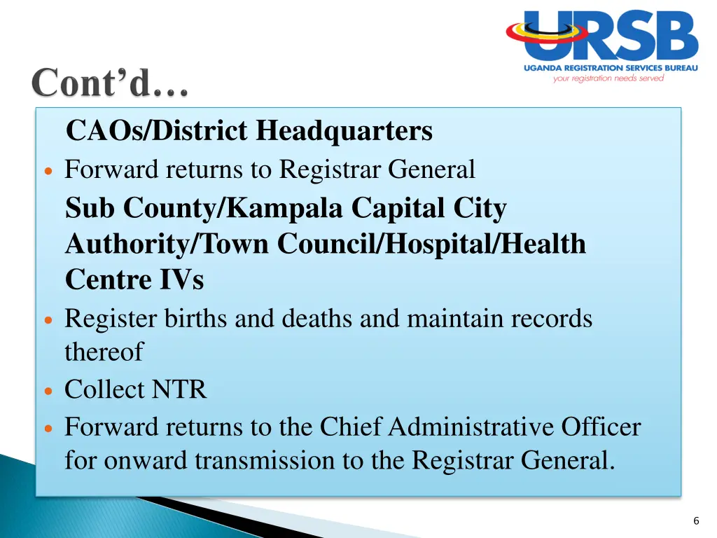 caos district headquarters forward returns