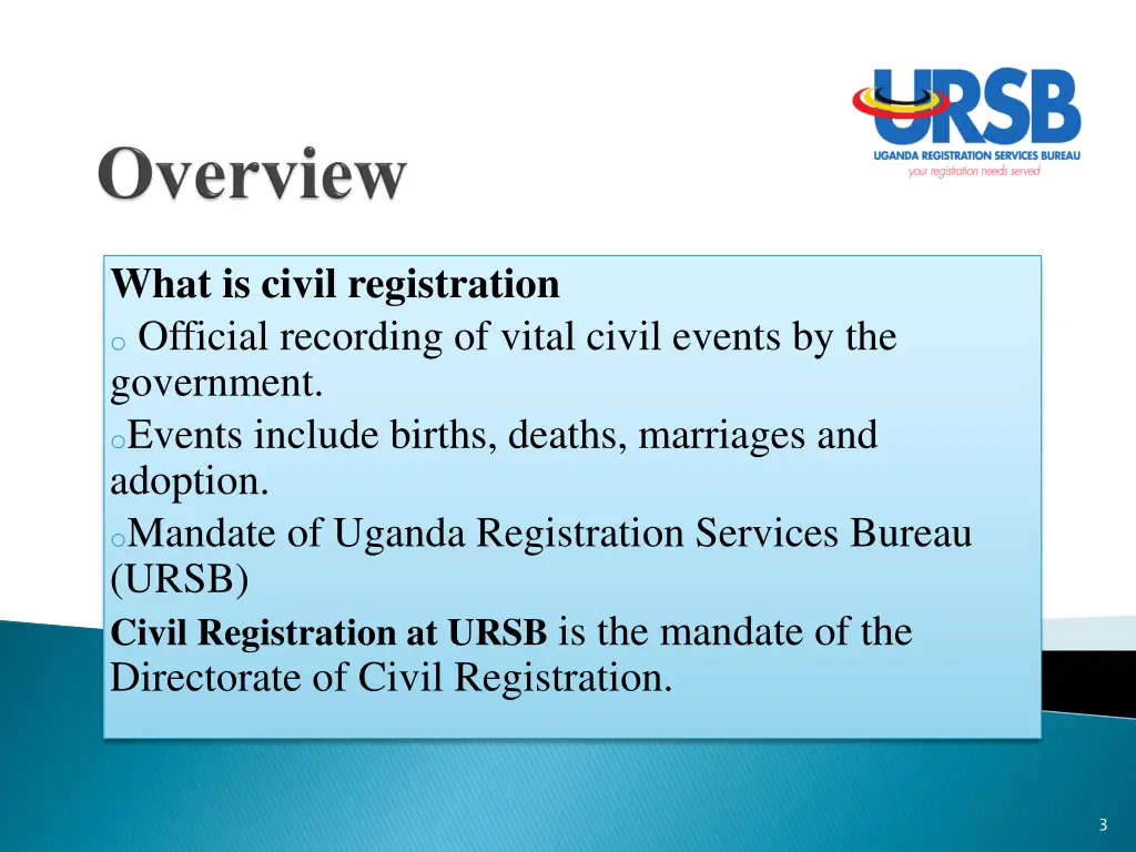 what is civil registration o official recording