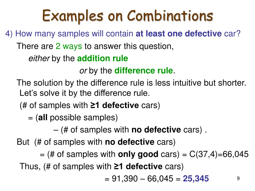 examples on combinations 4 how many samples will