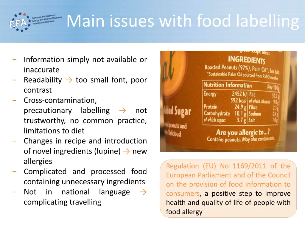 main issues with food labelling