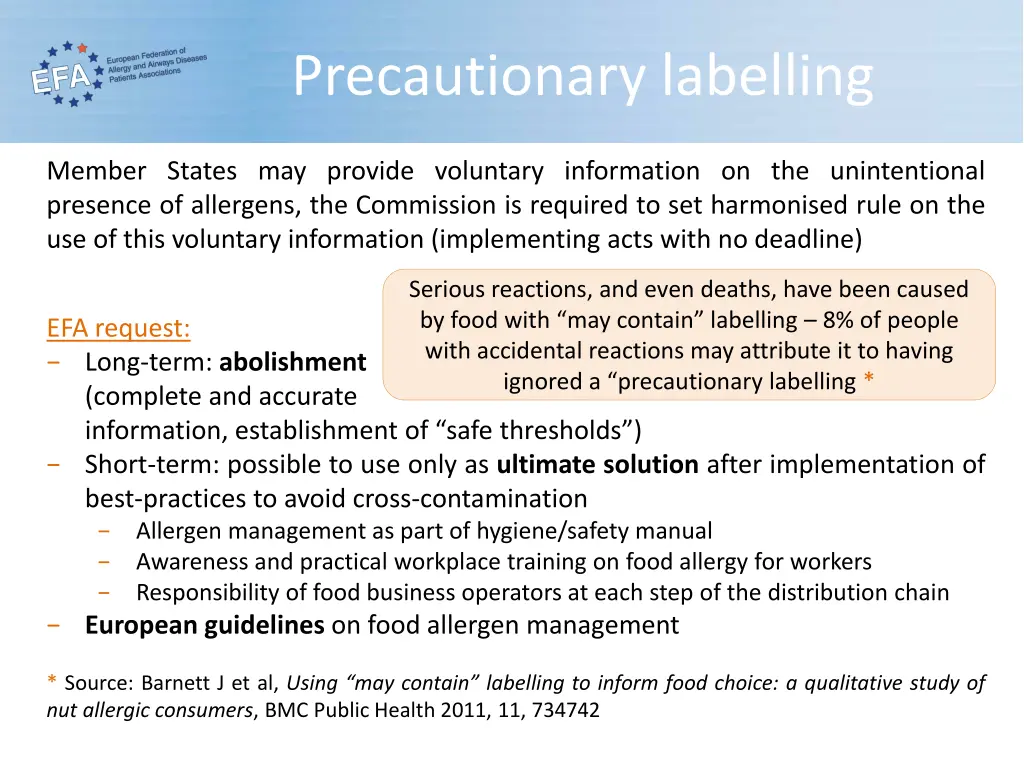 precautionary labelling