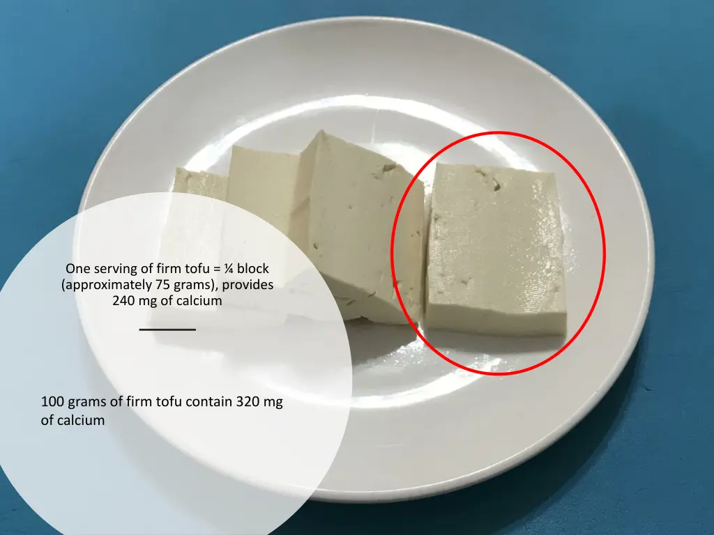 one serving of firm tofu block approximately