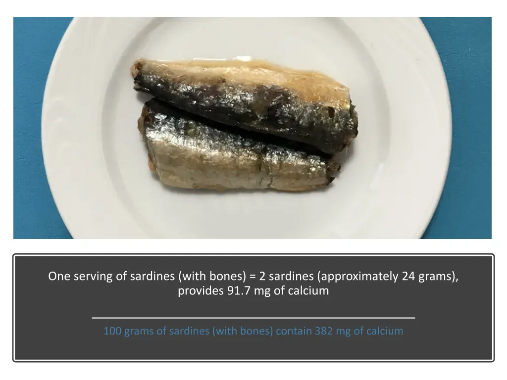 one serving of sardines with bones 2 sardines