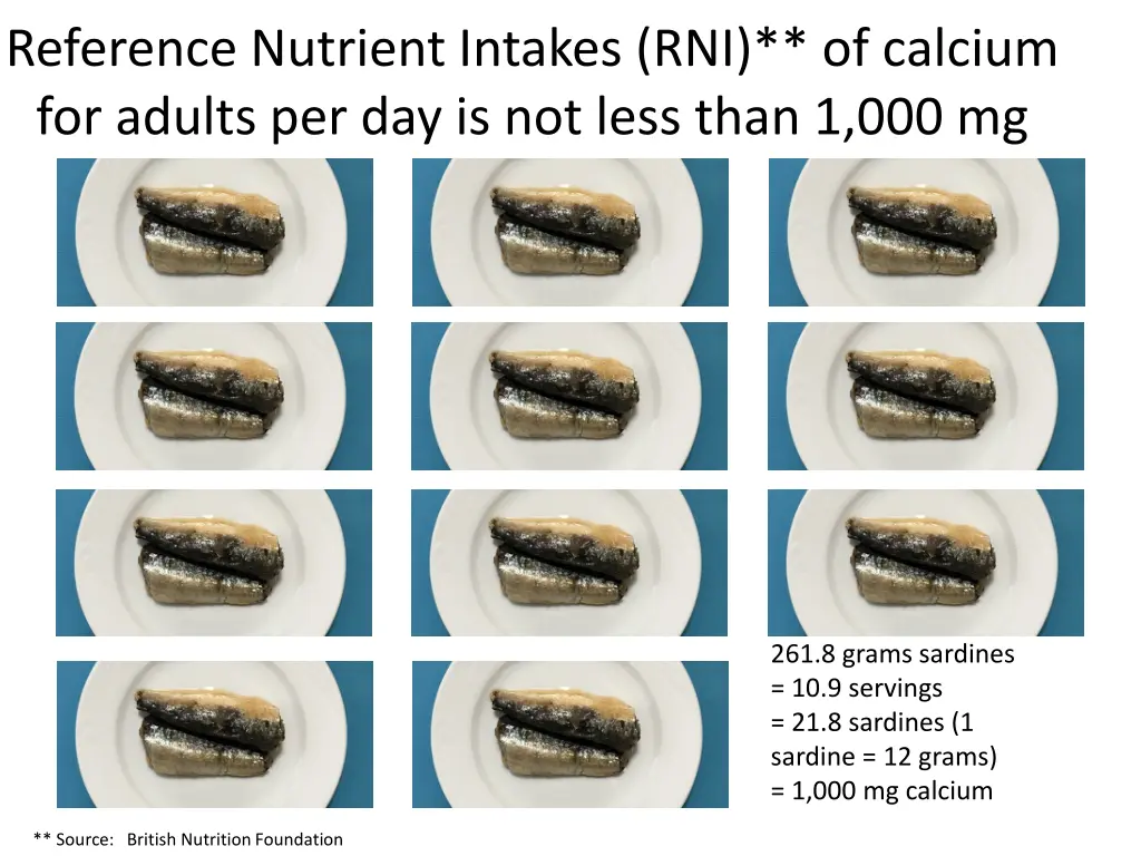 reference nutrient intakes rni of calcium