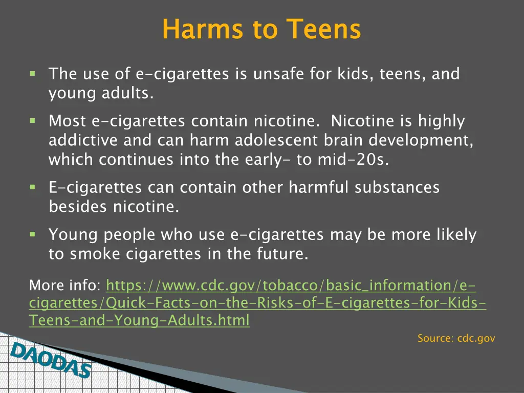 harms to teens