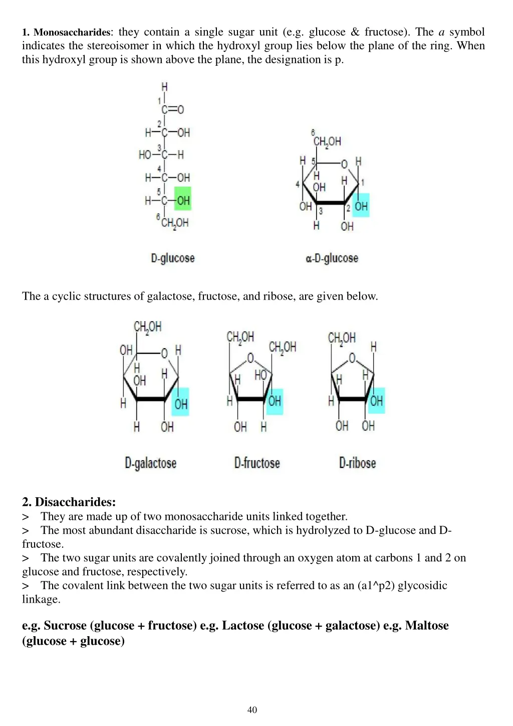 1 monosaccharides they contain a single sugar