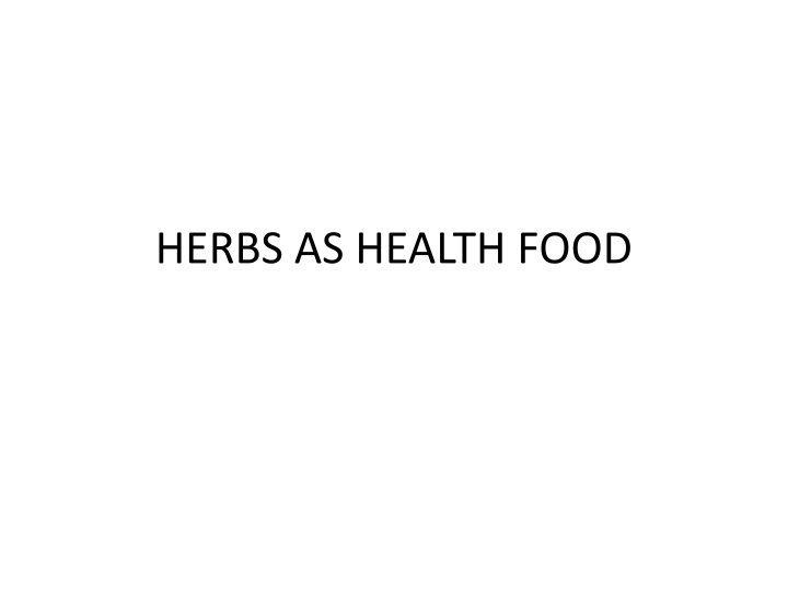 herbs as health food