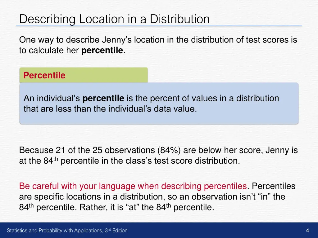 describing location in a distribution 2