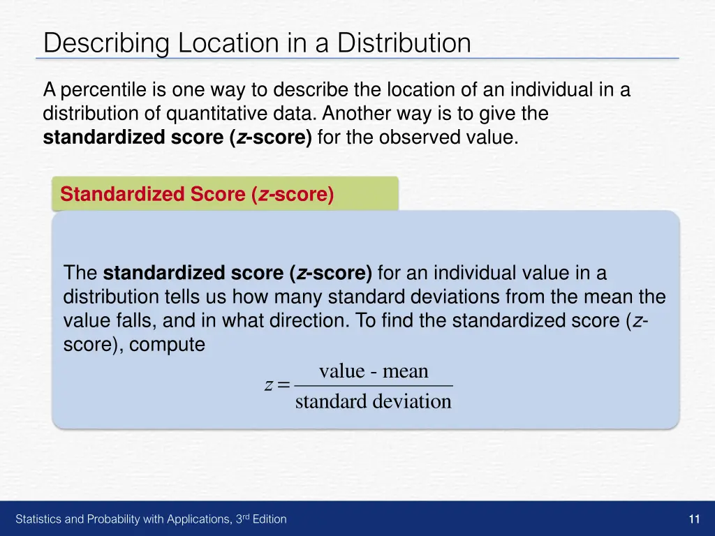 describing location in a distribution 4