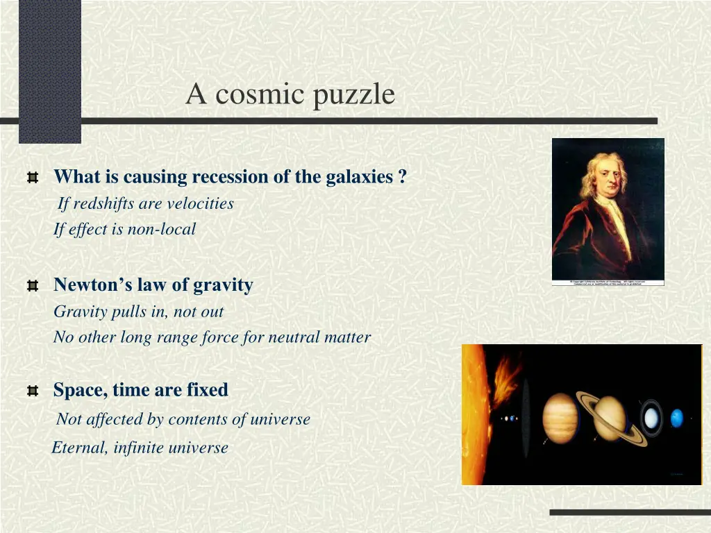 a cosmic puzzle