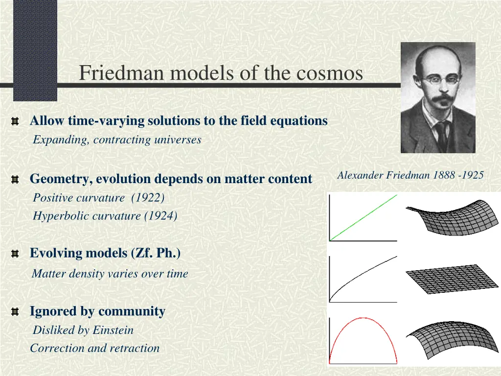 friedman models of the cosmos