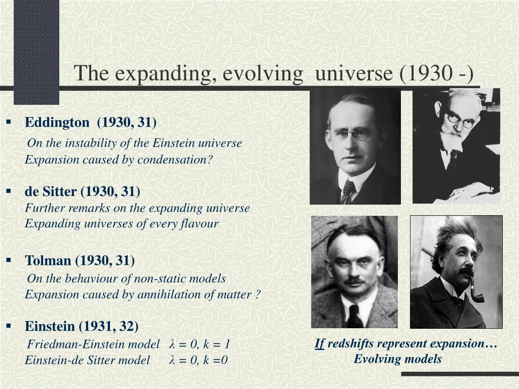 the expanding evolving universe 1930