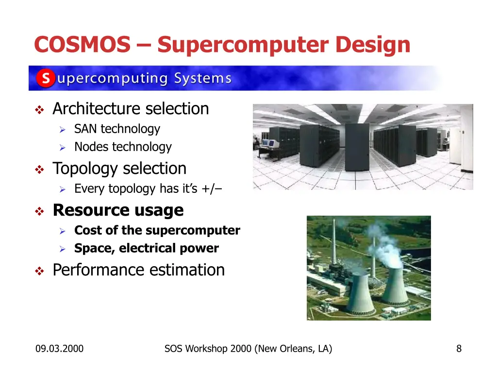 cosmos supercomputer design 2