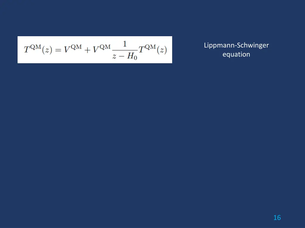 lippmann schwinger equation