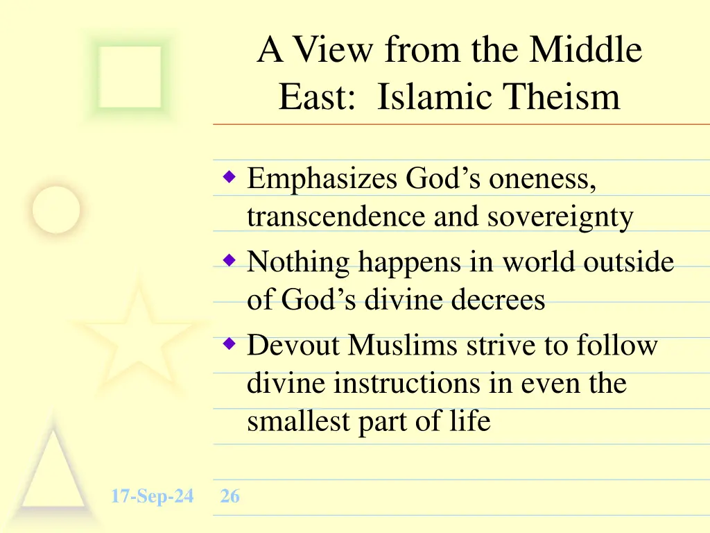 a view from the middle east islamic theism