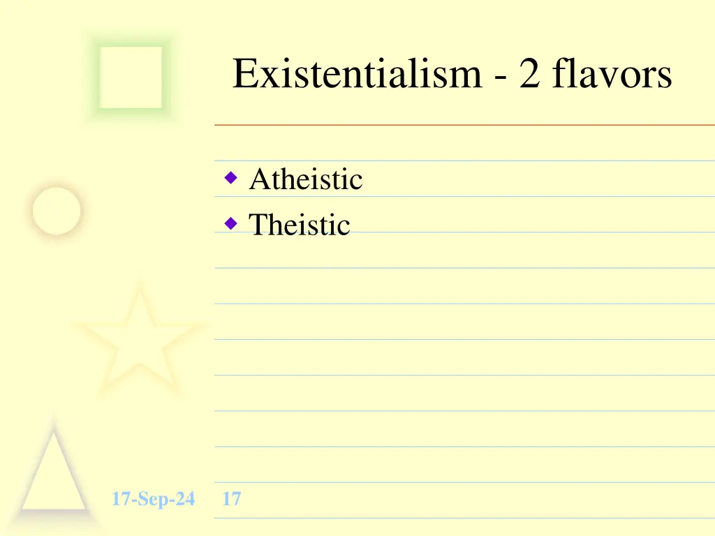 existentialism 2 flavors