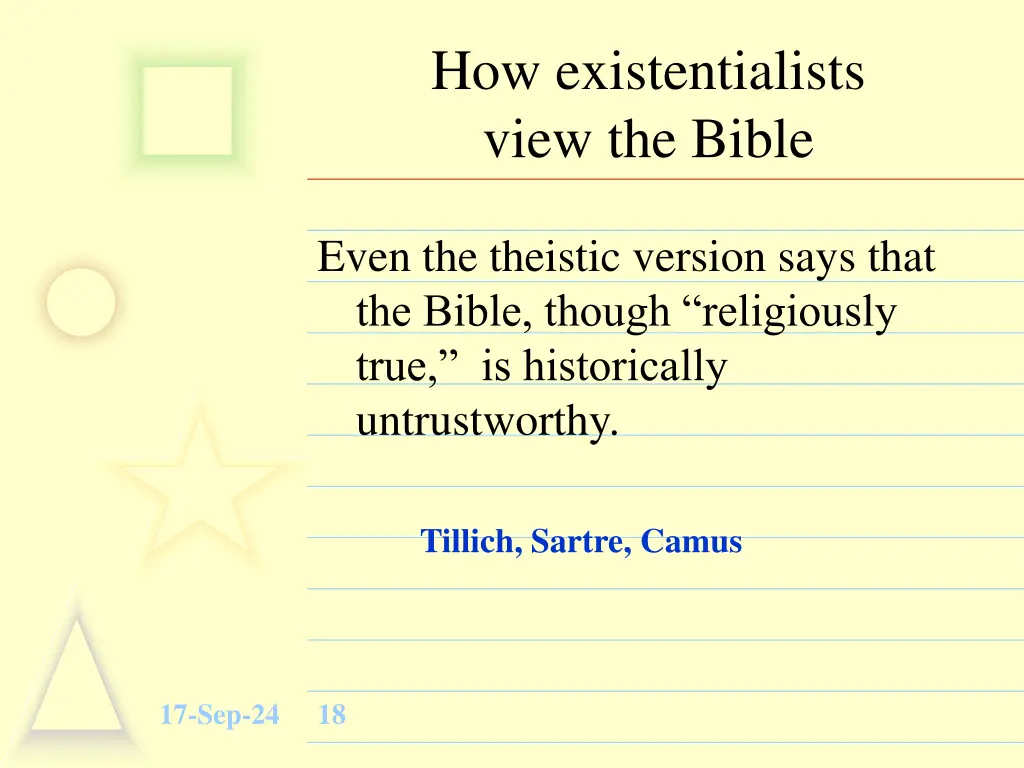 how existentialists view the bible