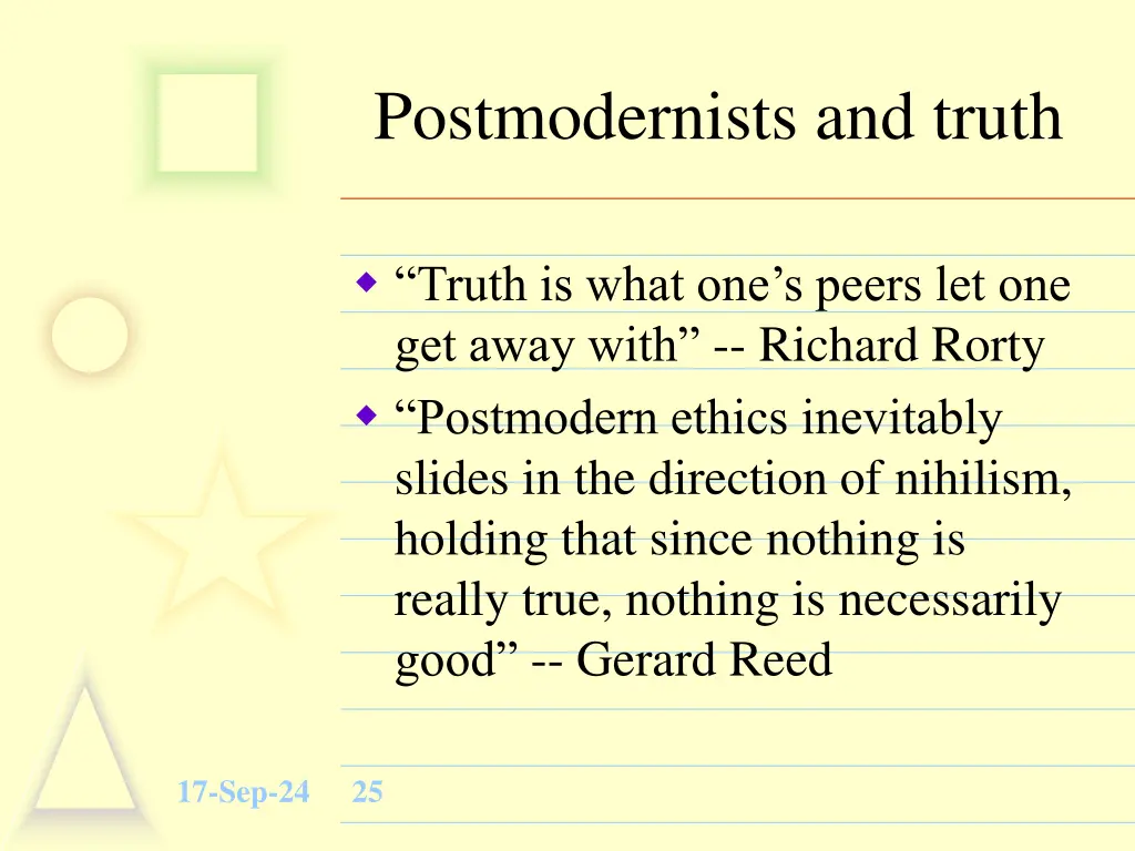 postmodernists and truth