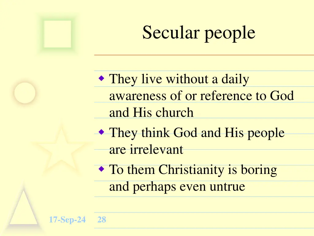 secular people