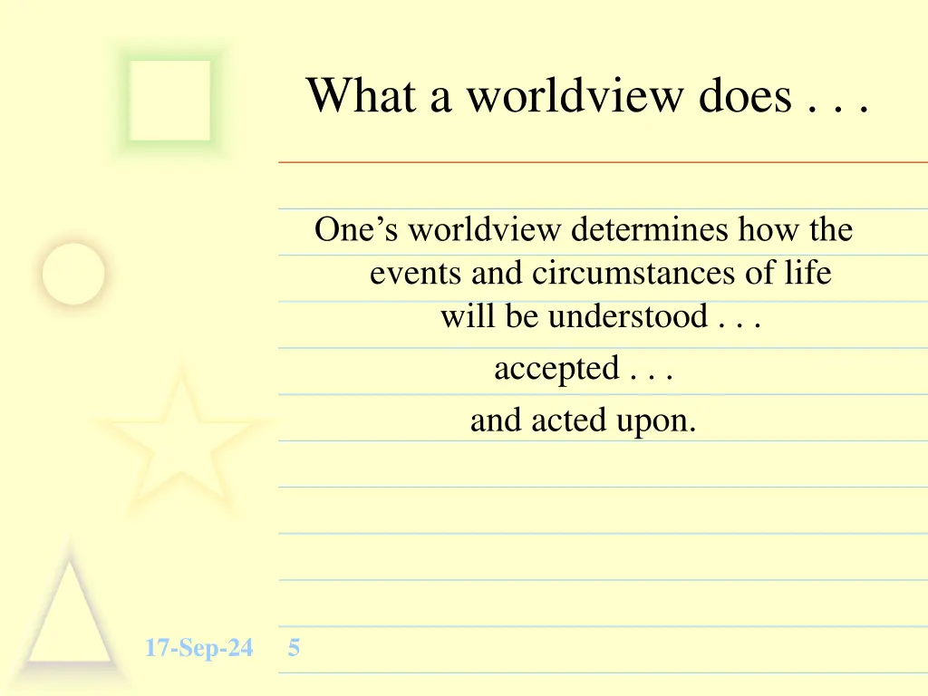 what a worldview does