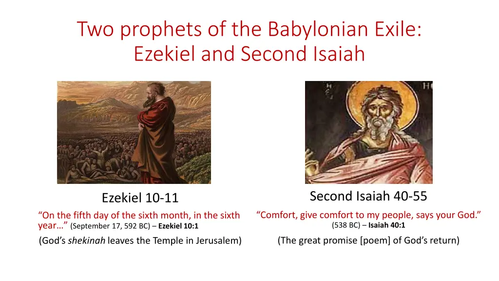 two prophets of the babylonian exile ezekiel