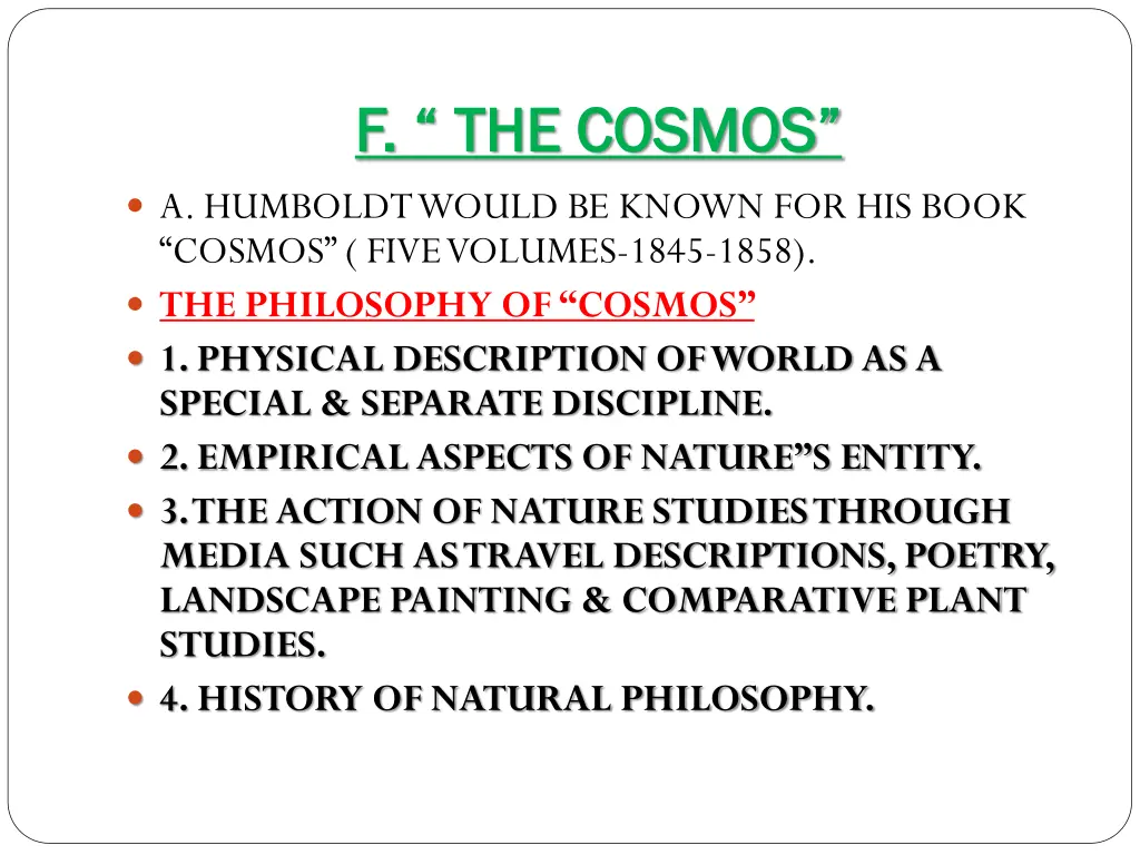 f the cosmos f the cosmos