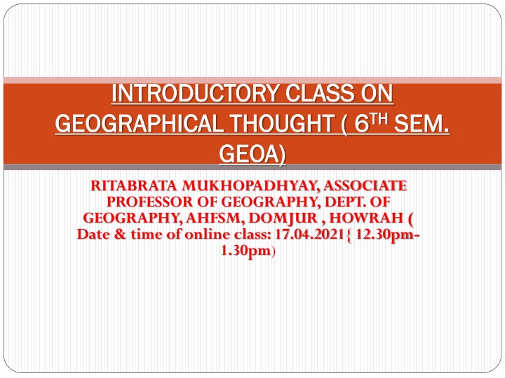 introductory class on introductory class