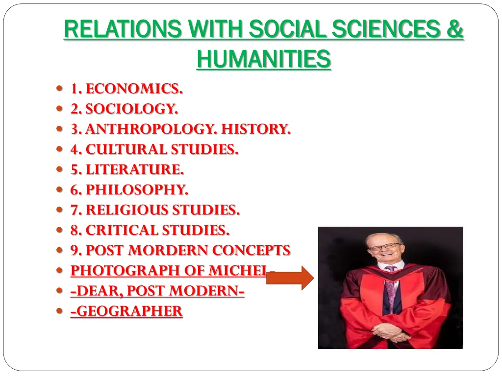 relations with social sciences relations with