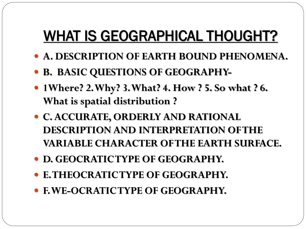 what is geographical thought what is geographical