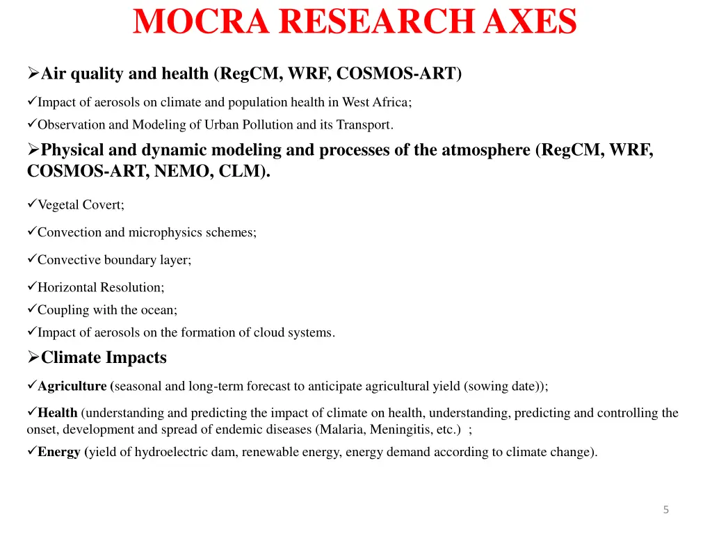 mocra research axes