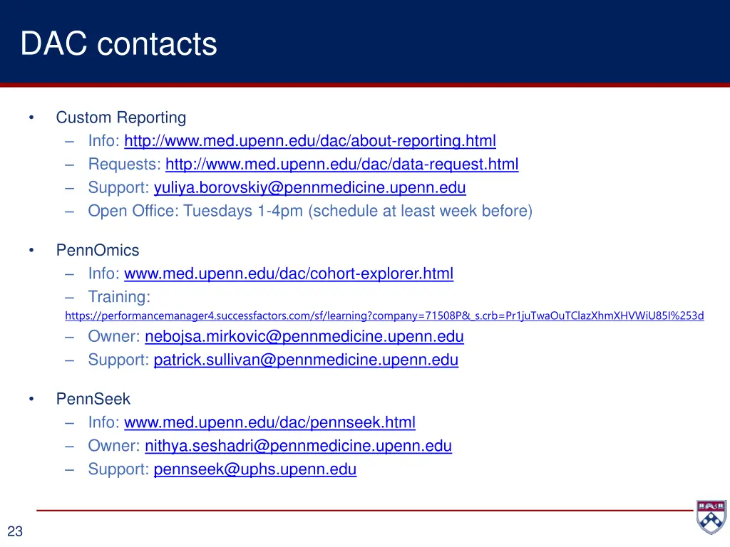 dac contacts