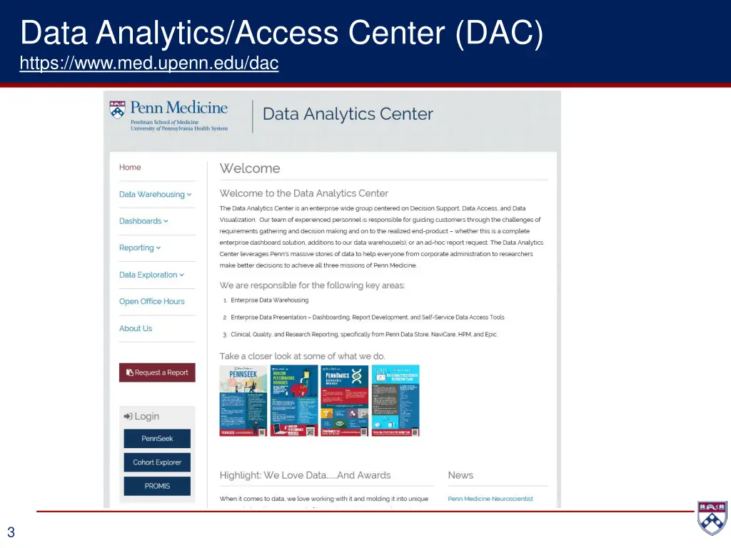 data analytics access center dac https