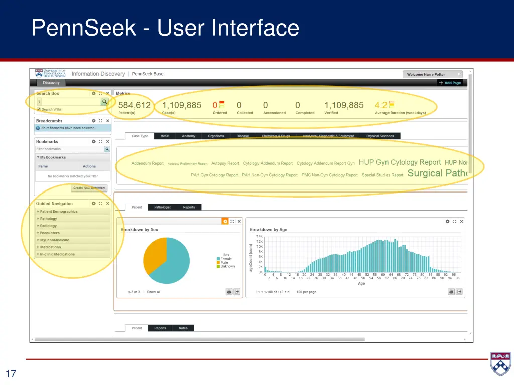 pennseek user interface