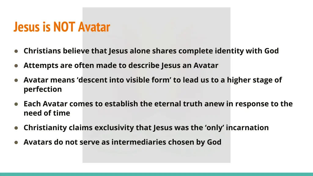 jesus is not avatar