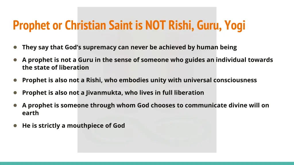 prophet or christian saint is not rishi guru yogi 1