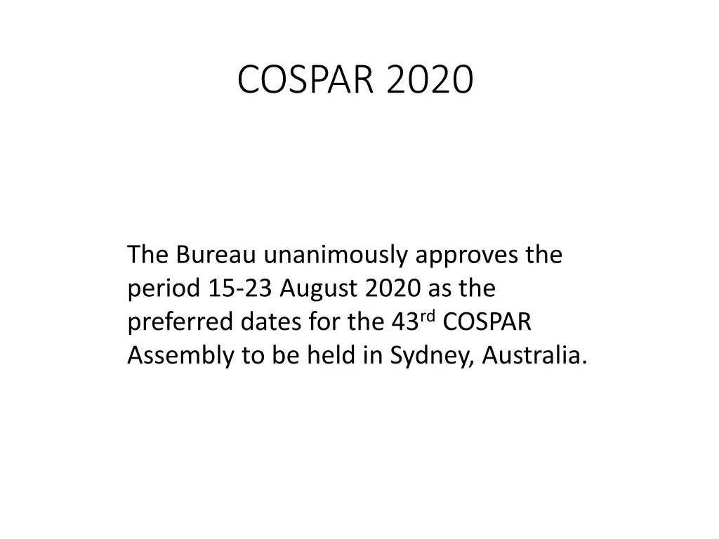 cospar 2020