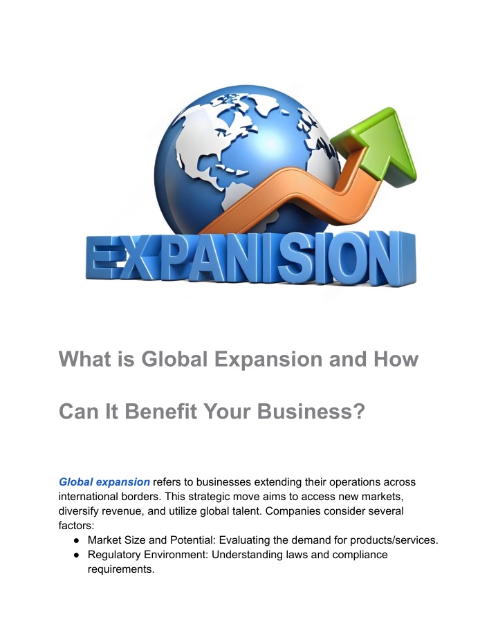 what is global expansion and how