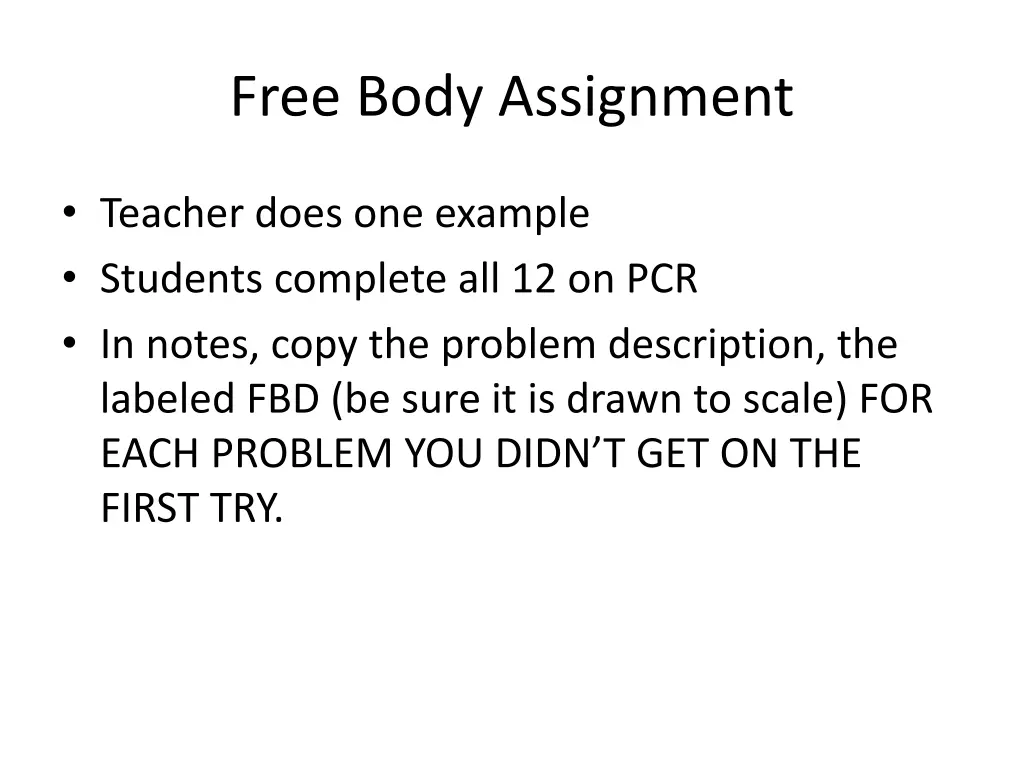 free body assignment