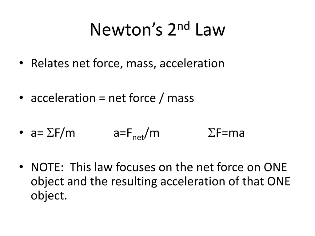 newton s 2 nd law