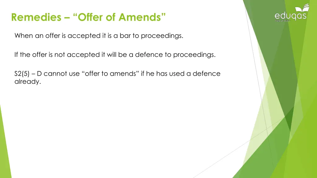 remedies offer of amends 1