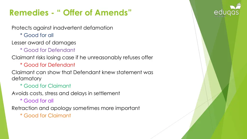 remedies offer of amends 2