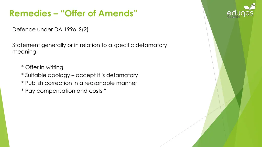 remedies offer of amends