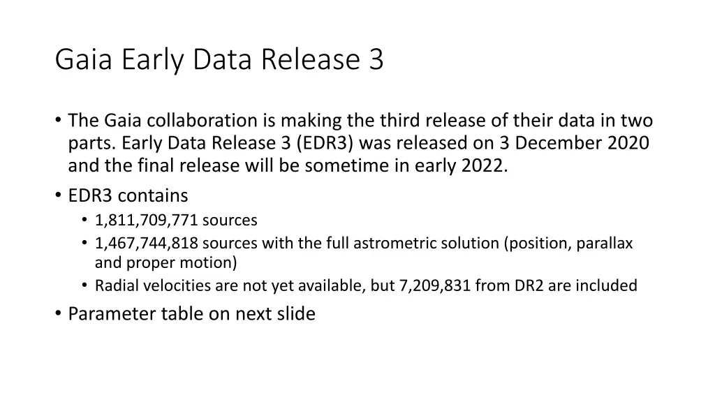 gaia early data release 3