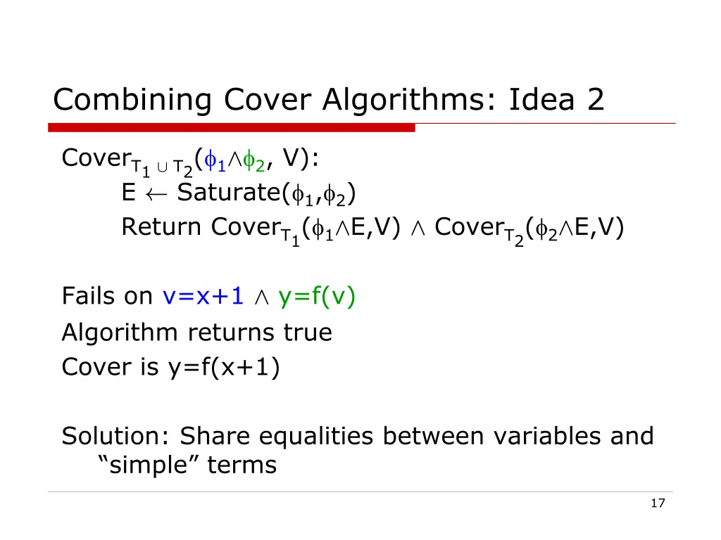 combining cover algorithms idea 2