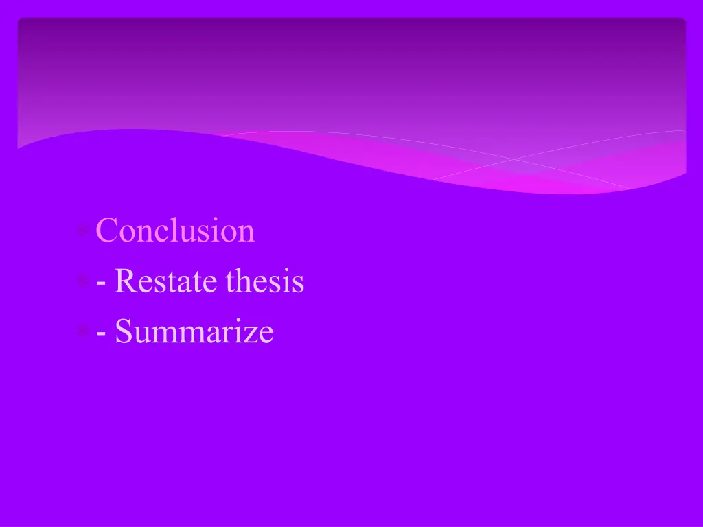 conclusion restate thesis summarize