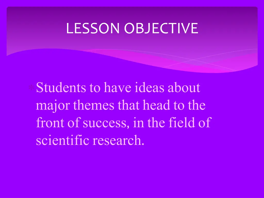 lesson objective