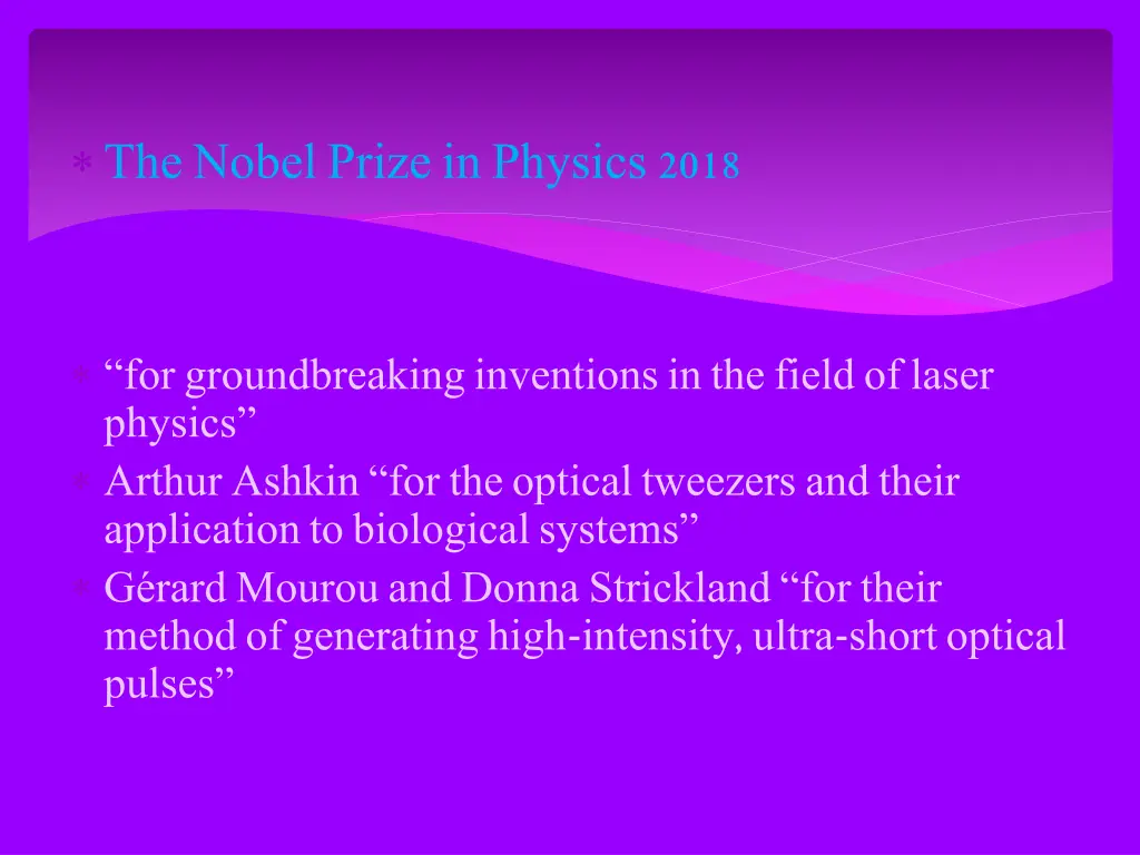 the nobel prize in physics 2018