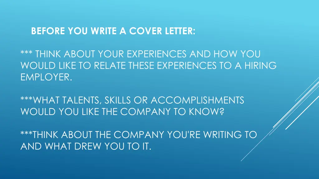 before you write a cover letter